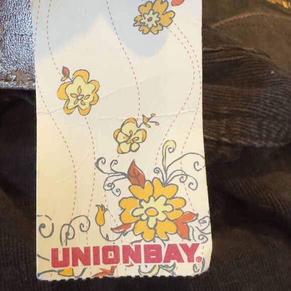 NWT UNION BAY Y2k Women's Size 5 Brown Corduroy Bootcut Pants Low Rise Gold Foil - Picture 13 of 13